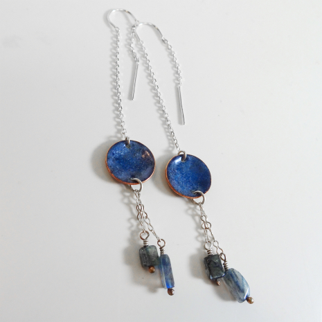 Blue Enamel Threaded Drops