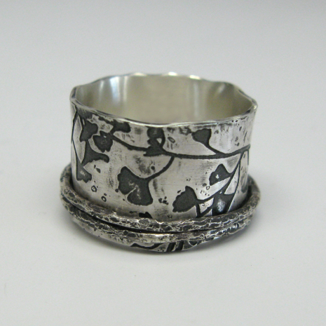 Ginkgo Leaf Print Ring
