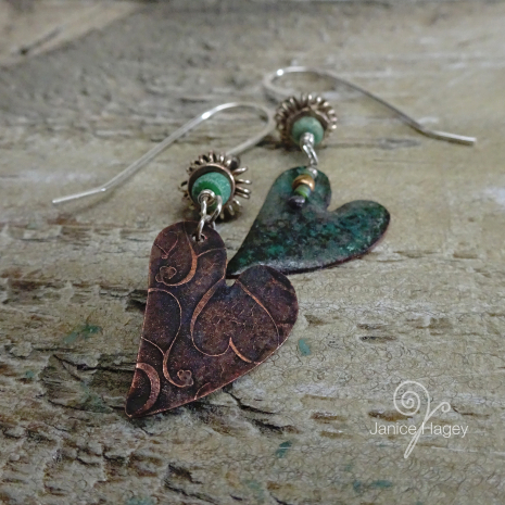 Green Enamel Earrings