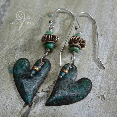 Green Enamel Earrings