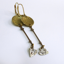 Lotsa Hearts Brass Earrings