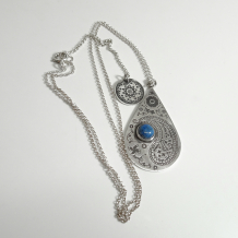 Paisley Teardrop Necklace with Denim Lapis Lazuli