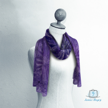 Purple Abstract Aster Scarf