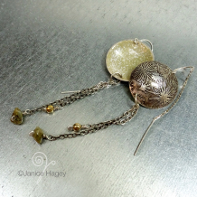 Speckled Sand Asters Enamel Earrings