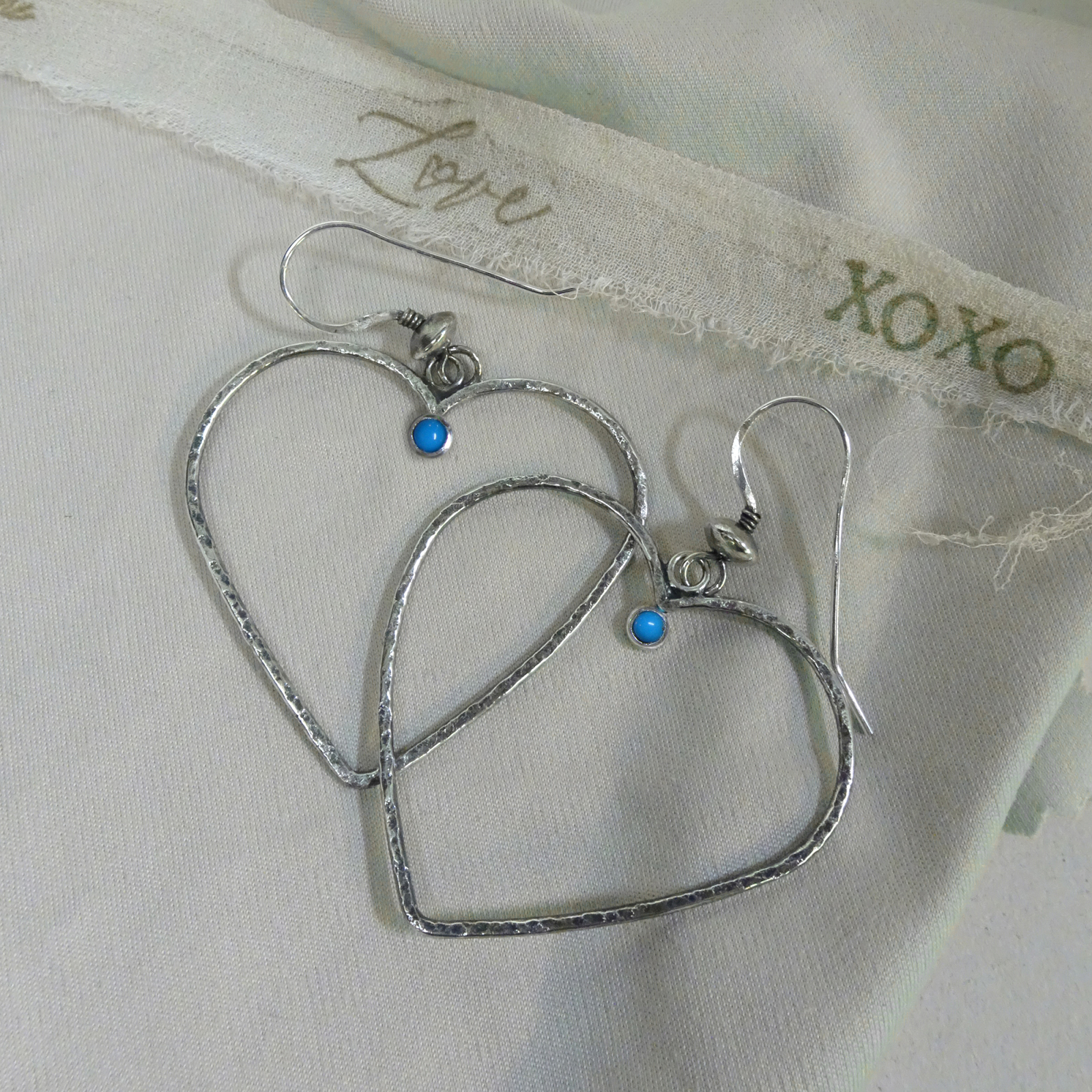 92.5 Oxidized Silver Heart Shaped Earrings For Girls - Silver Palace
