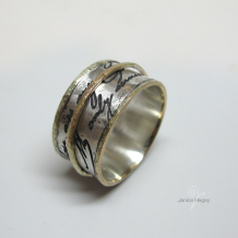 Custom Words Spinner Ring with Gold