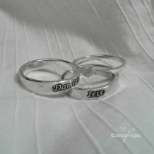 Custom Names Stacking Rings with a Heart