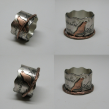 Bird on a Branch Custom Quote Ring