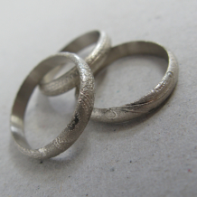 14k Palladium White Gold Paisley Rings